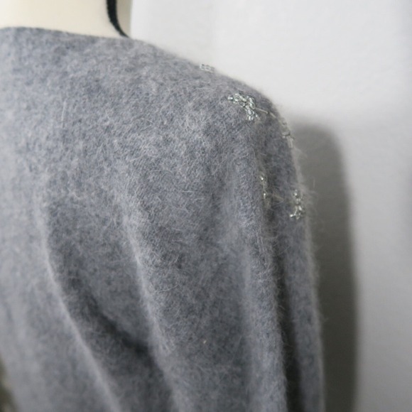 Vintage Sweater Womens Lambswool Angora Holiday Christmas Snowflake Tunic Size S - Picture 9 of 13